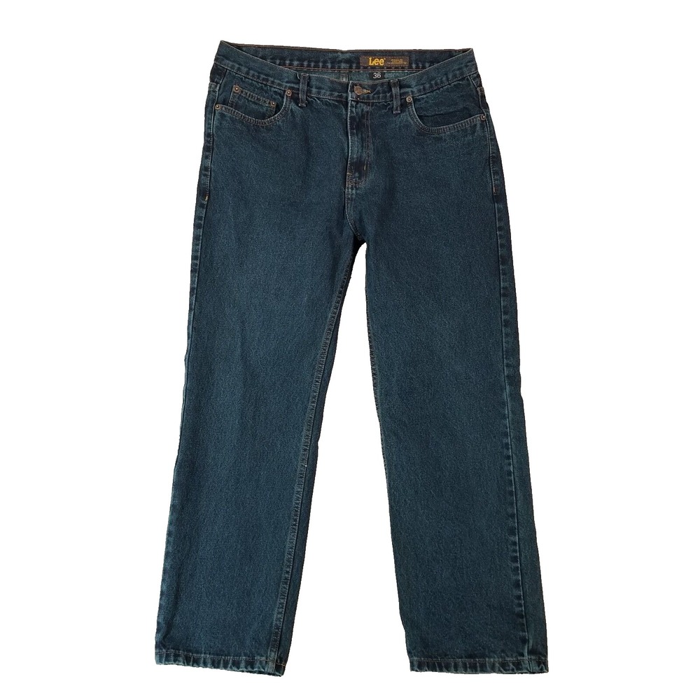 Lee jeans men's 36x30 regular straight blue denim pants